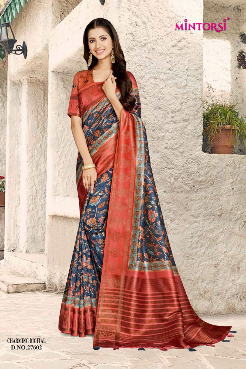 Charming By Mintorsi 27601-27608 Printed Sarees Catalog